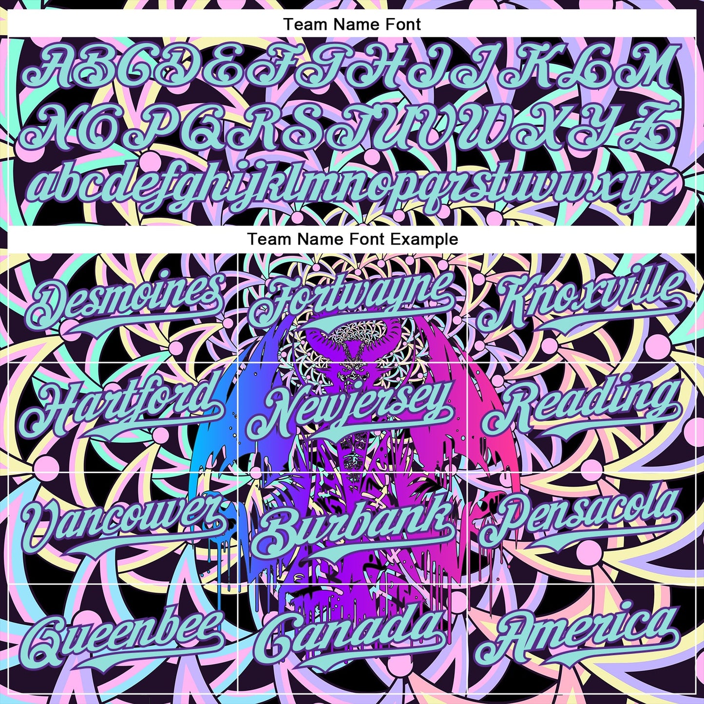 Custom Purple Ice Blue 3D Pattern Design Trippy Magic Mushrooms Devil Authentic Baseball Jersey - Sky-Custom