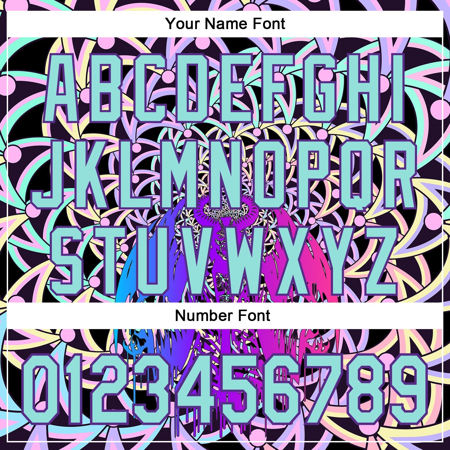 Custom Purple Ice Blue 3D Pattern Design Trippy Magic Mushrooms Devil Authentic Baseball Jersey - Sky-Custom