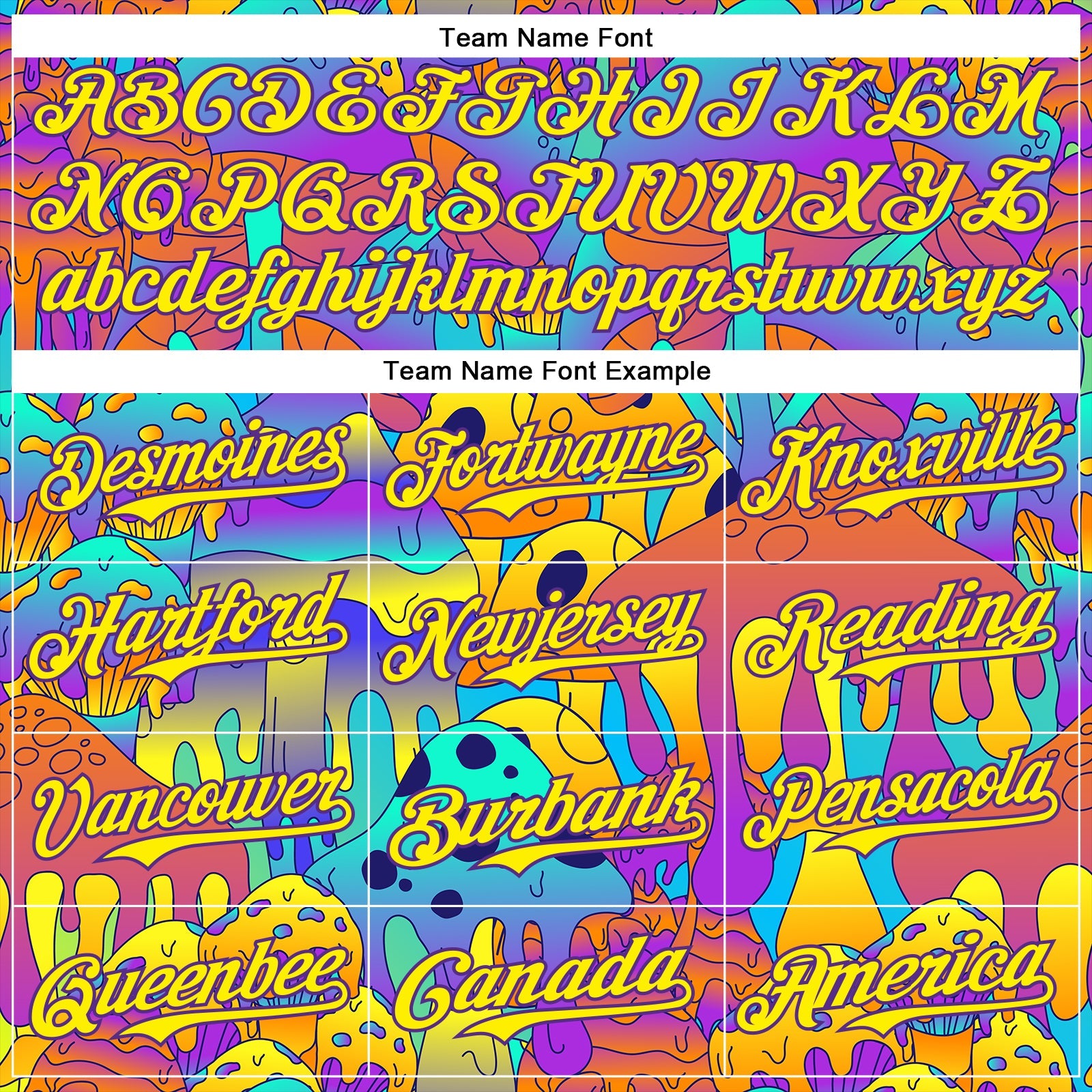 Custom Purple Light Yellow 3D Pattern Design Trippy Magic Mushrooms Trance Authentic Baseball Jersey - Sky-Custom