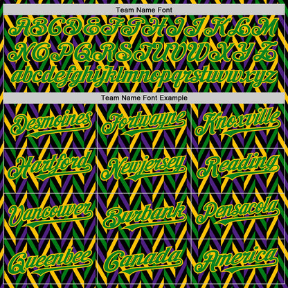 Custom Black Grass Green-Yellow 3D Pattern Design Mardi Gras Shrove Tuesday Authentic Baseball Jersey - Sky-Custom