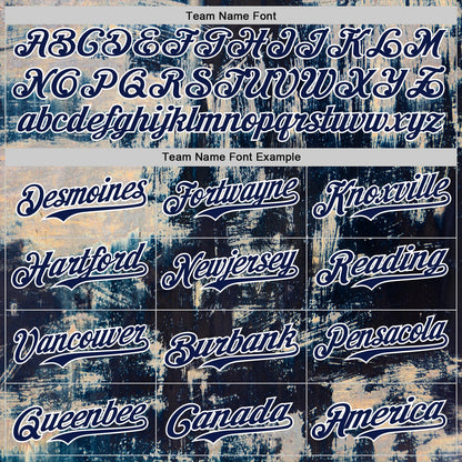 Custom Black Navy-White 3D Pattern Design Burner Costumes Grungy Authentic Baseball Jersey - Sky-Custom