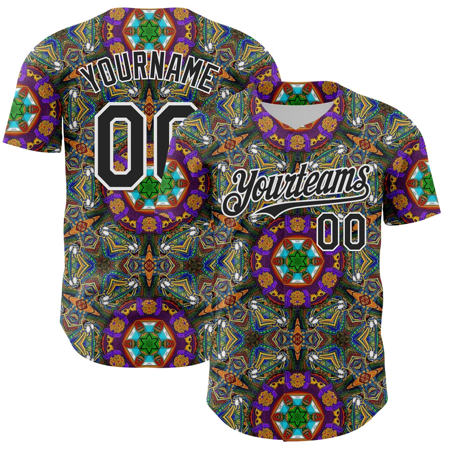 Custom Green Black-White 3D Pattern Design Burner Costumes Geometric Shape Authentic Baseball Jersey - Sky-Custom