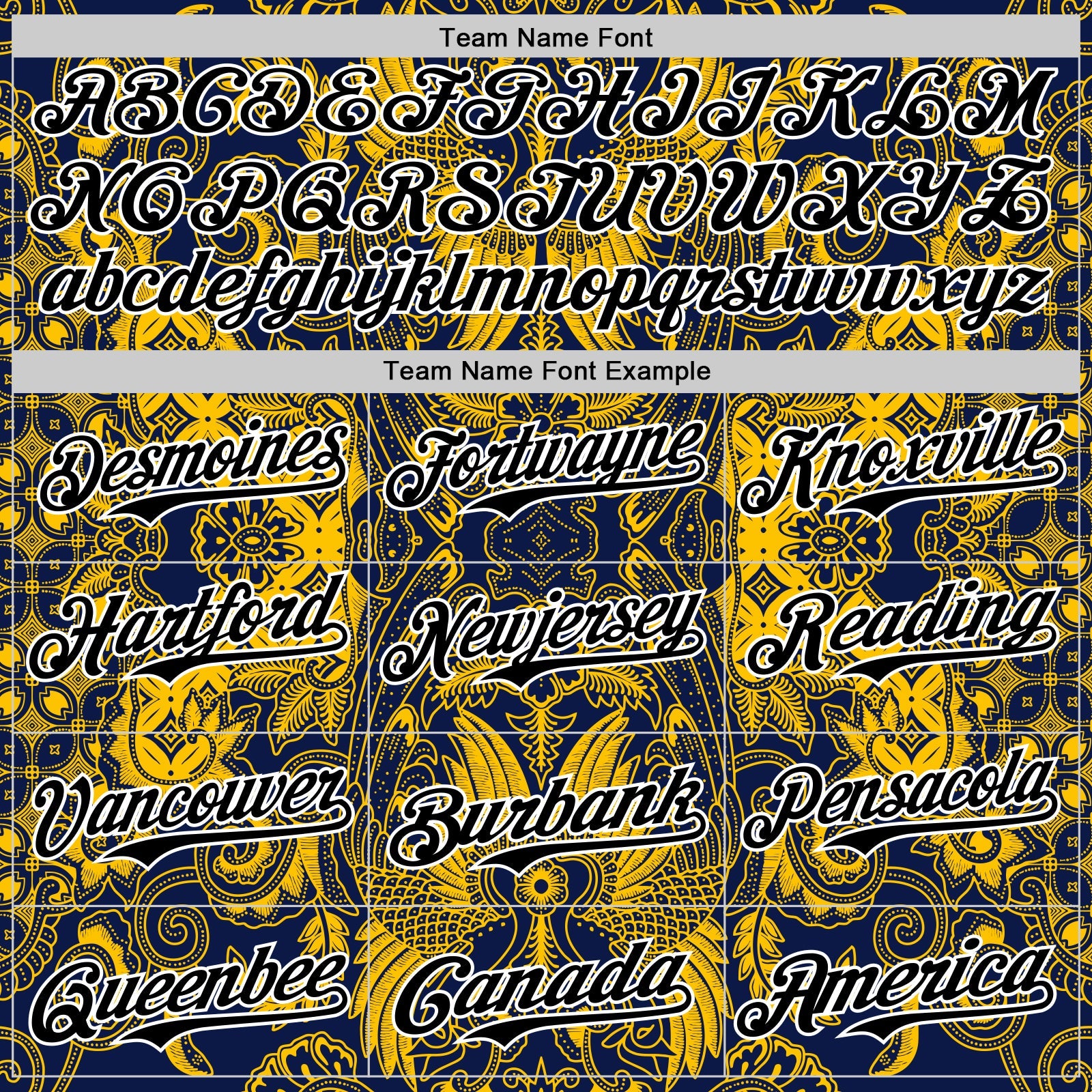 Custom Navy Black Yellow-White 3D Pattern Design Burner Costumes Paisley Authentic Baseball Jersey - Sky-Custom