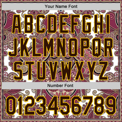 Custom White Brown Red-Yellow 3D Pattern Design Burner Costumes Exotic Authentic Baseball Jersey - Sky-Custom