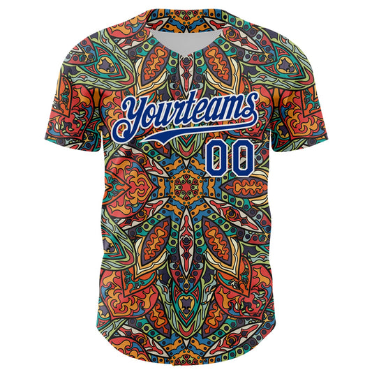 Custom Orange Royal-White 3D Pattern Design Burner Costumes Exotic Authentic Baseball Jersey - Sky-Custom