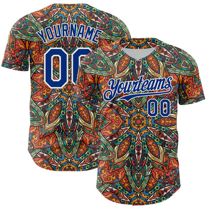 Custom Orange Royal-White 3D Pattern Design Burner Costumes Exotic Authentic Baseball Jersey - Sky-Custom