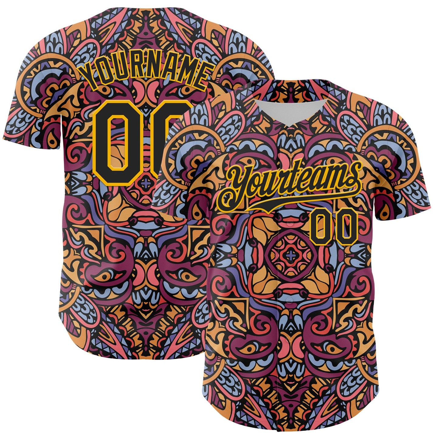 Custom Purple Black-Gold 3D Pattern Design Burner Costumes Exotic Authentic Baseball Jersey - Sky-Custom