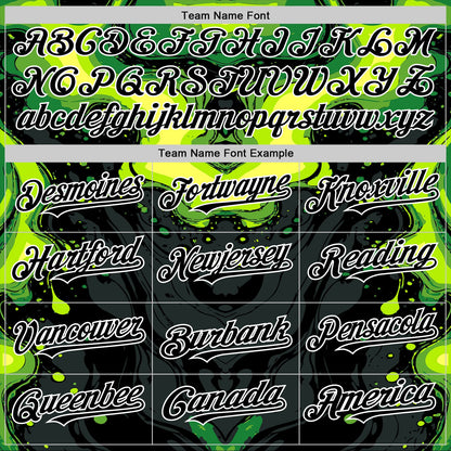 Custom Black Green-White 3D Pattern Design Rave Party Poison Liquid Authentic Baseball Jersey - Sky-Custom