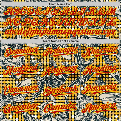 Custom Black Red-Yellow 3D Pattern Design Rave Party Tattoos Disco Authentic Baseball Jersey - Sky-Custom