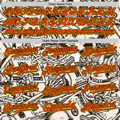 Custom White Orange Black-Yellow 3D Pattern Design Rave Party Vintage Cash Money Authentic Baseball Jersey - Sky-Custom