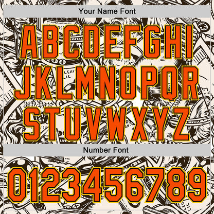 Custom White Orange Black-Yellow 3D Pattern Design Rave Party Vintage Cash Money Authentic Baseball Jersey - Sky-Custom