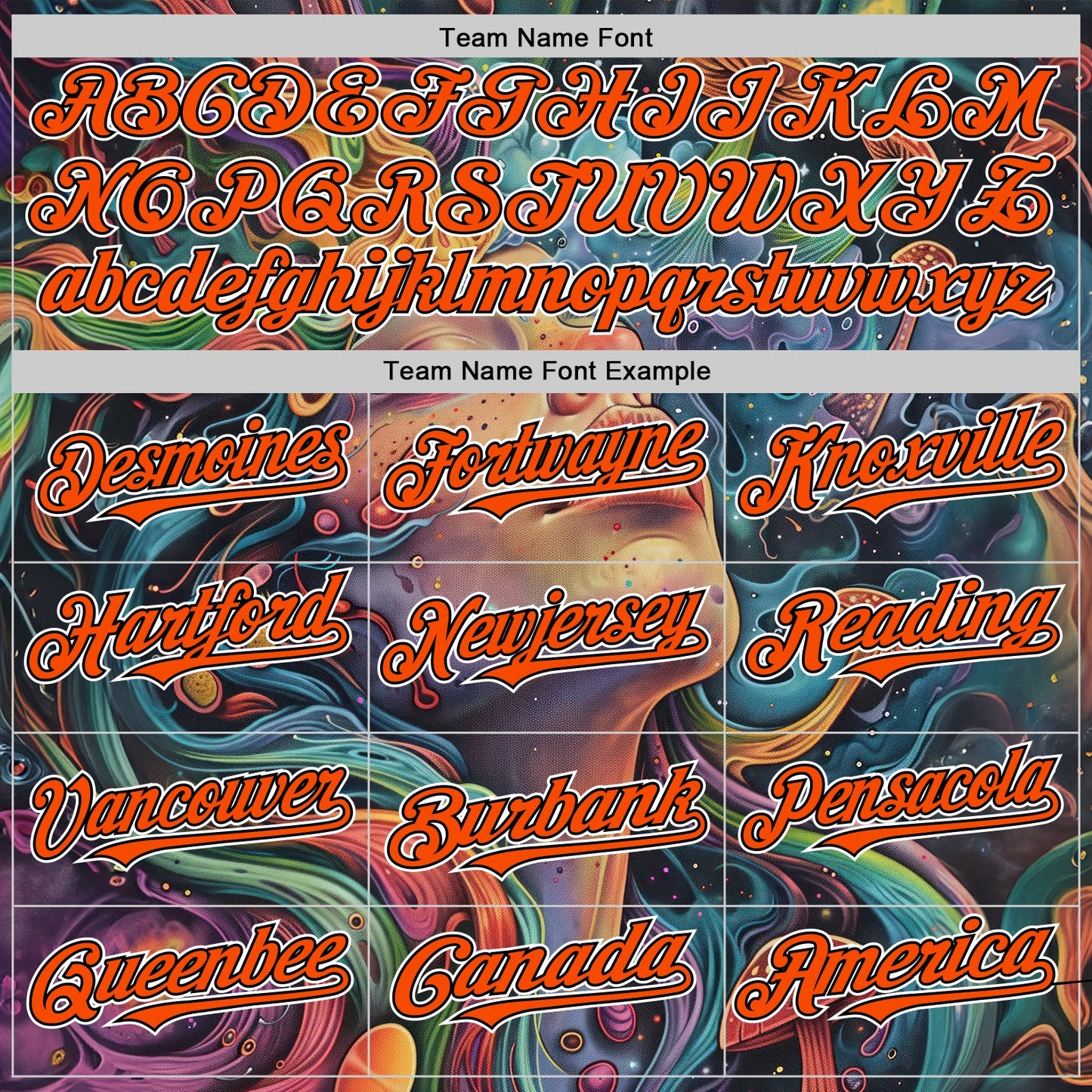 Custom Green Orange Black-White 3D Pattern Design Rave Party Trippy Magic Mushroom Authentic Baseball Jersey - Sky-Custom