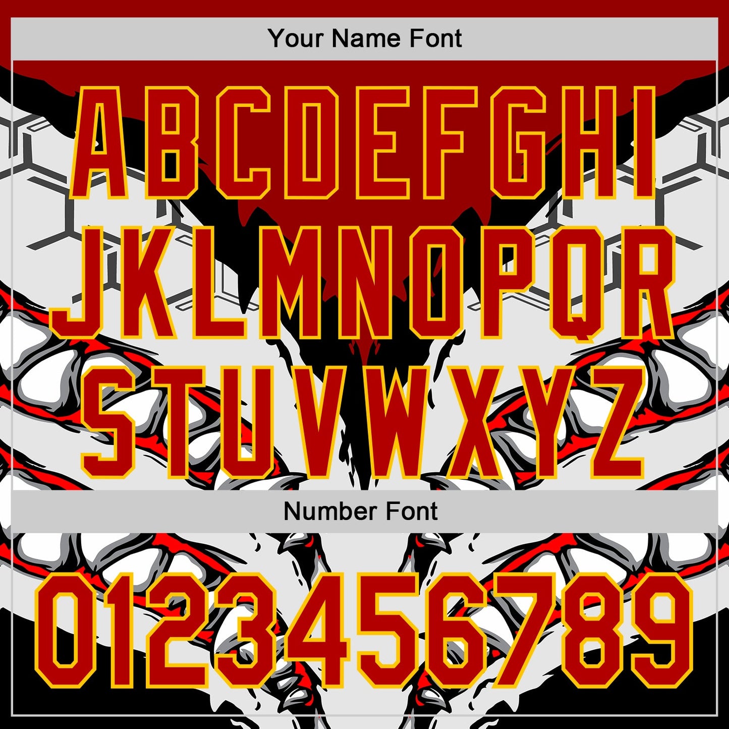 Custom White Red-Yellow 3D Pattern Design Burner Costumes Shark Teeth Authentic Baseball Jersey - Sky-Custom