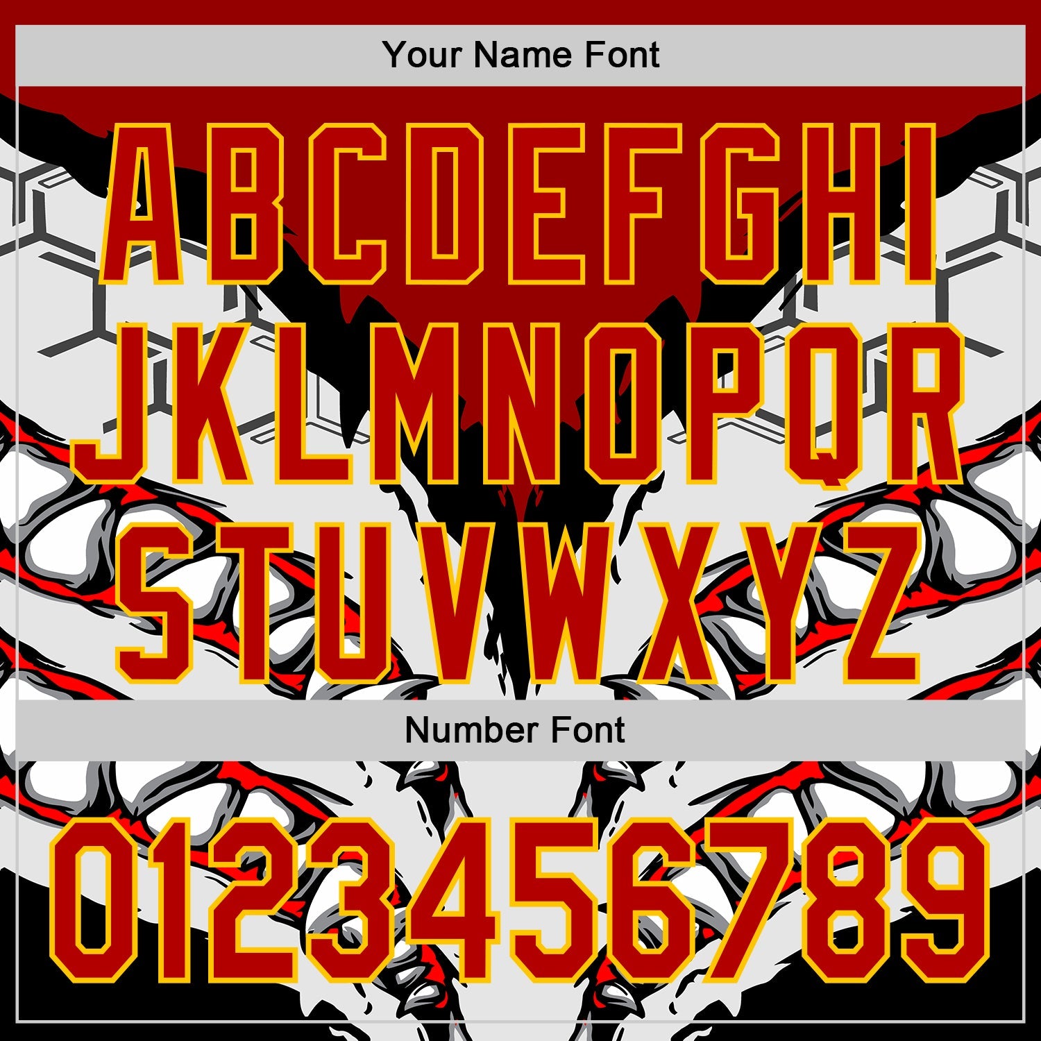 Custom White Red-Yellow 3D Pattern Design Burner Costumes Shark Teeth Authentic Baseball Jersey - Sky-Custom