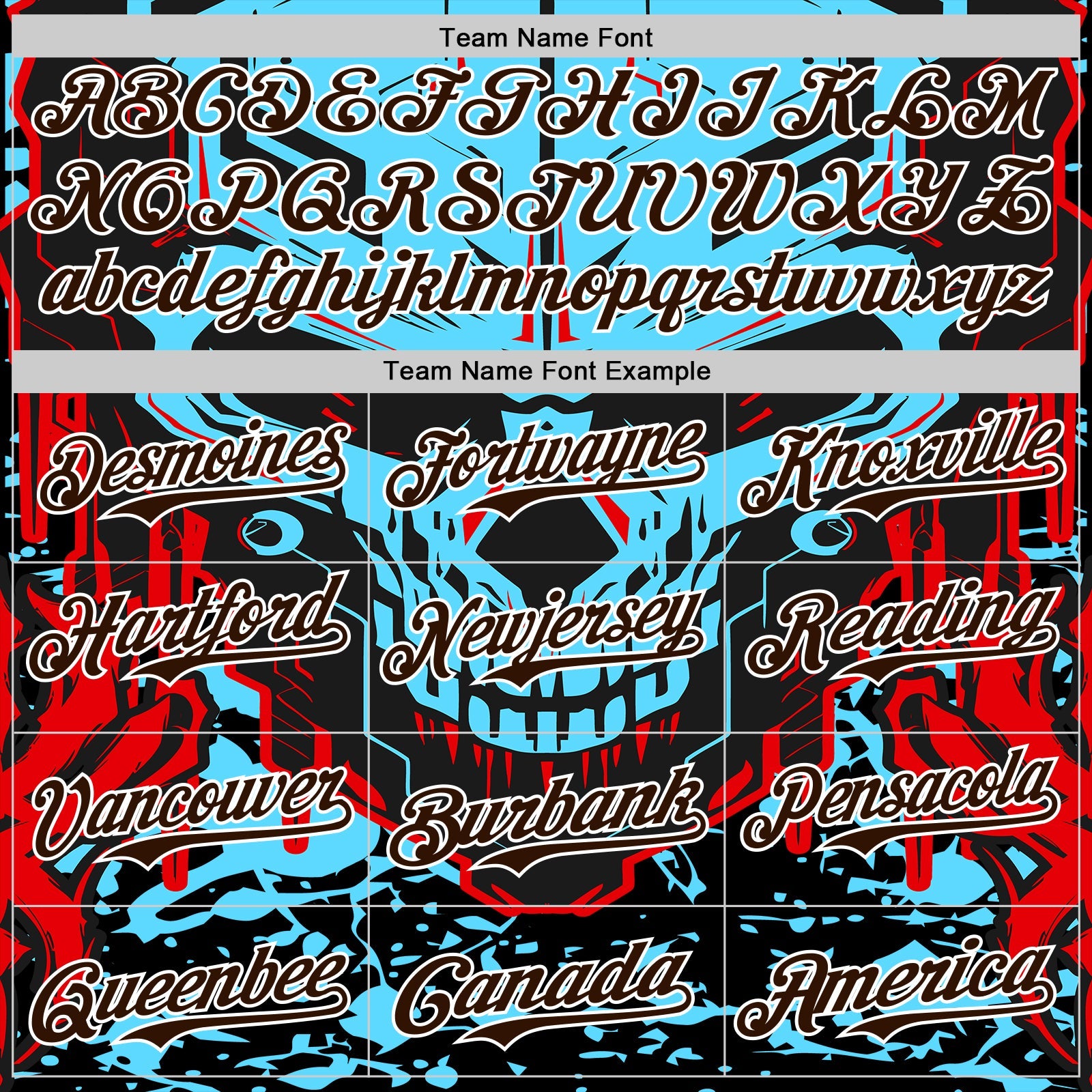 Custom Blue Brown-White 3D Pattern Design Burner Costumes Cyber Skull Authentic Baseball Jersey - Sky-Custom