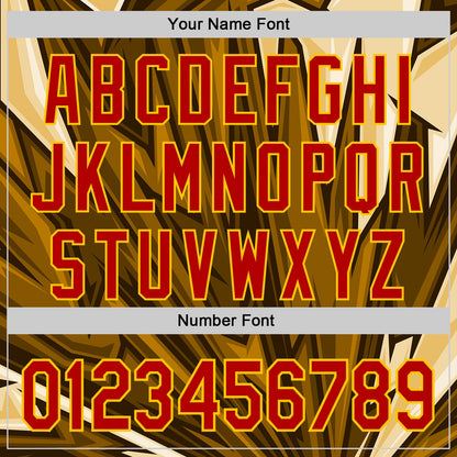 Custom Brown Red-Yellow 3D Pattern Design Burner Costumes Desert Authentic Baseball Jersey - Sky-Custom