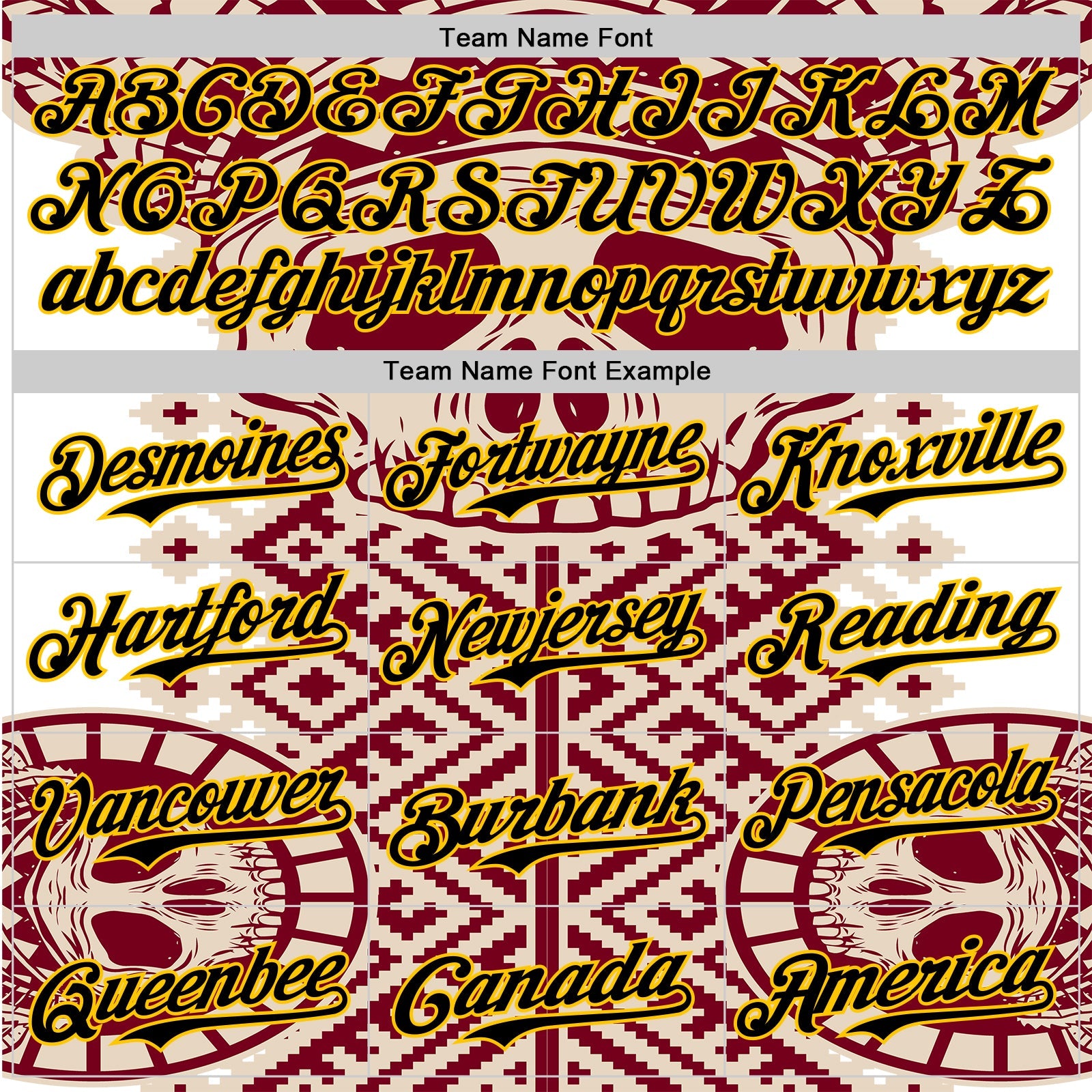 Custom Cream Black Red-Yellow 3D Pattern Design Burner Costumes Tribal Skull Authentic Baseball Jersey - Sky-Custom
