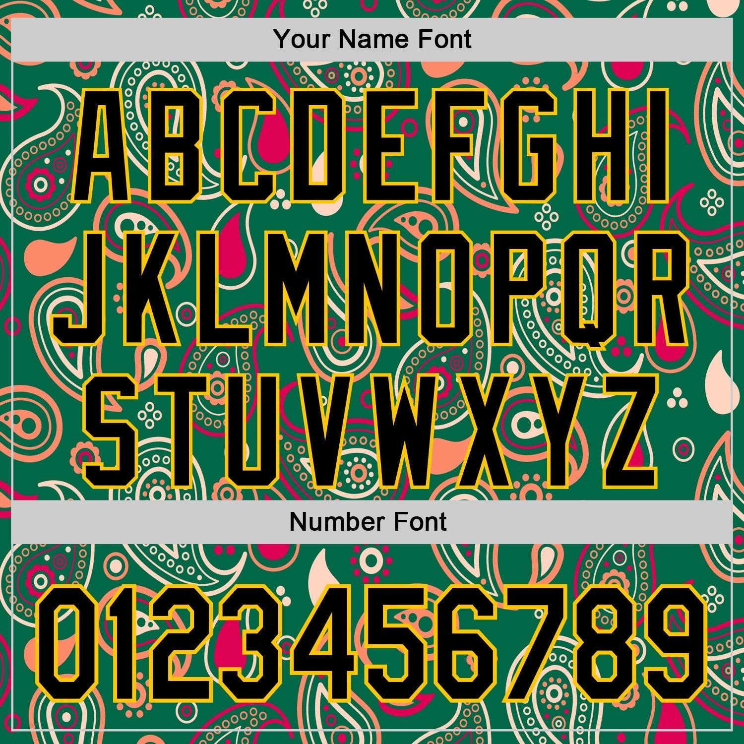Custom Kelly Green Black-Yellow 3D Pattern Design Burner Costumes Paisley Bandana Authentic Baseball Jersey - Sky-Custom