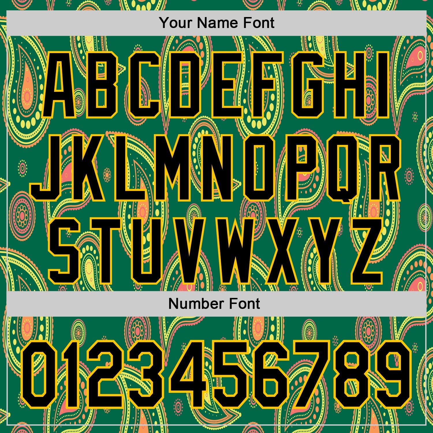 Custom Kelly Green Black-Yellow 3D Pattern Design Burner Costumes Paisley Bandana Authentic Baseball Jersey - Sky-Custom