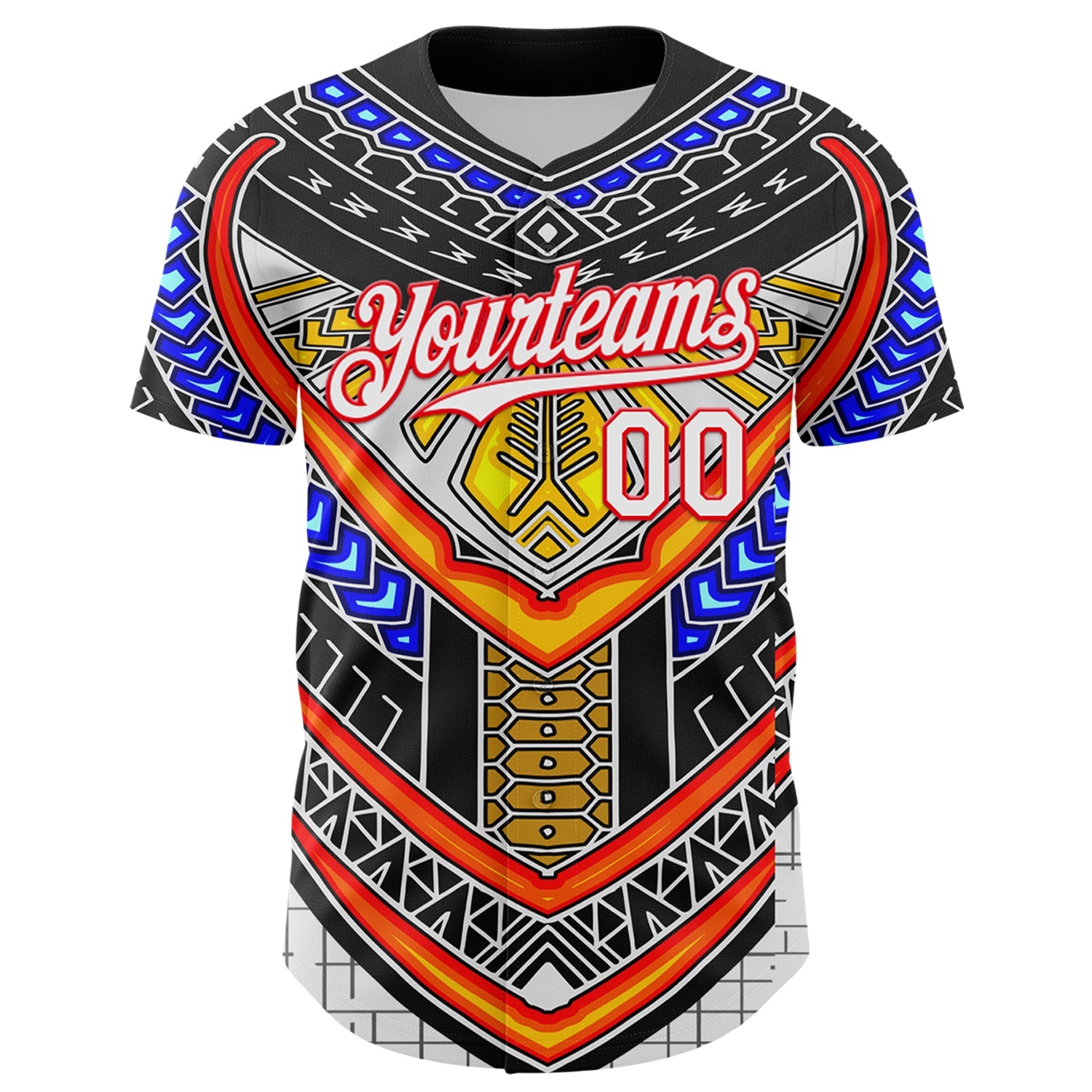 Custom Black White-Fire Red 3D Pattern Design Burner Costumes Tribal Authentic Baseball Jersey - Sky-Custom