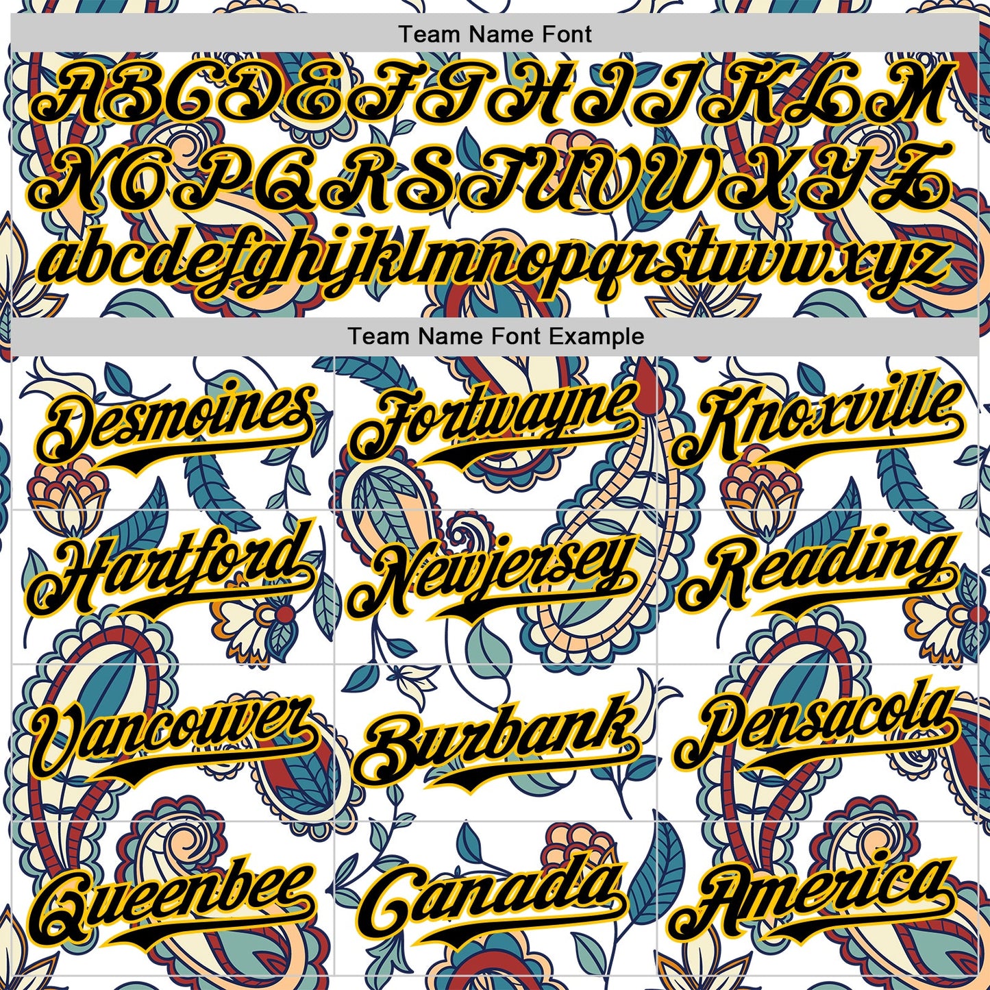 Custom White Black-Yellow 3D Pattern Design Burner Costumes Paisley Bandana Authentic Baseball Jersey - Sky-Custom