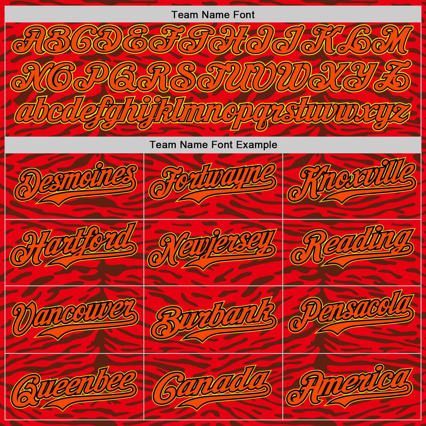 Custom Red Orange Black-Yellow 3D Pattern Design Burner Costumes Animal Tiger Print Authentic Baseball Jersey - Sky-Custom