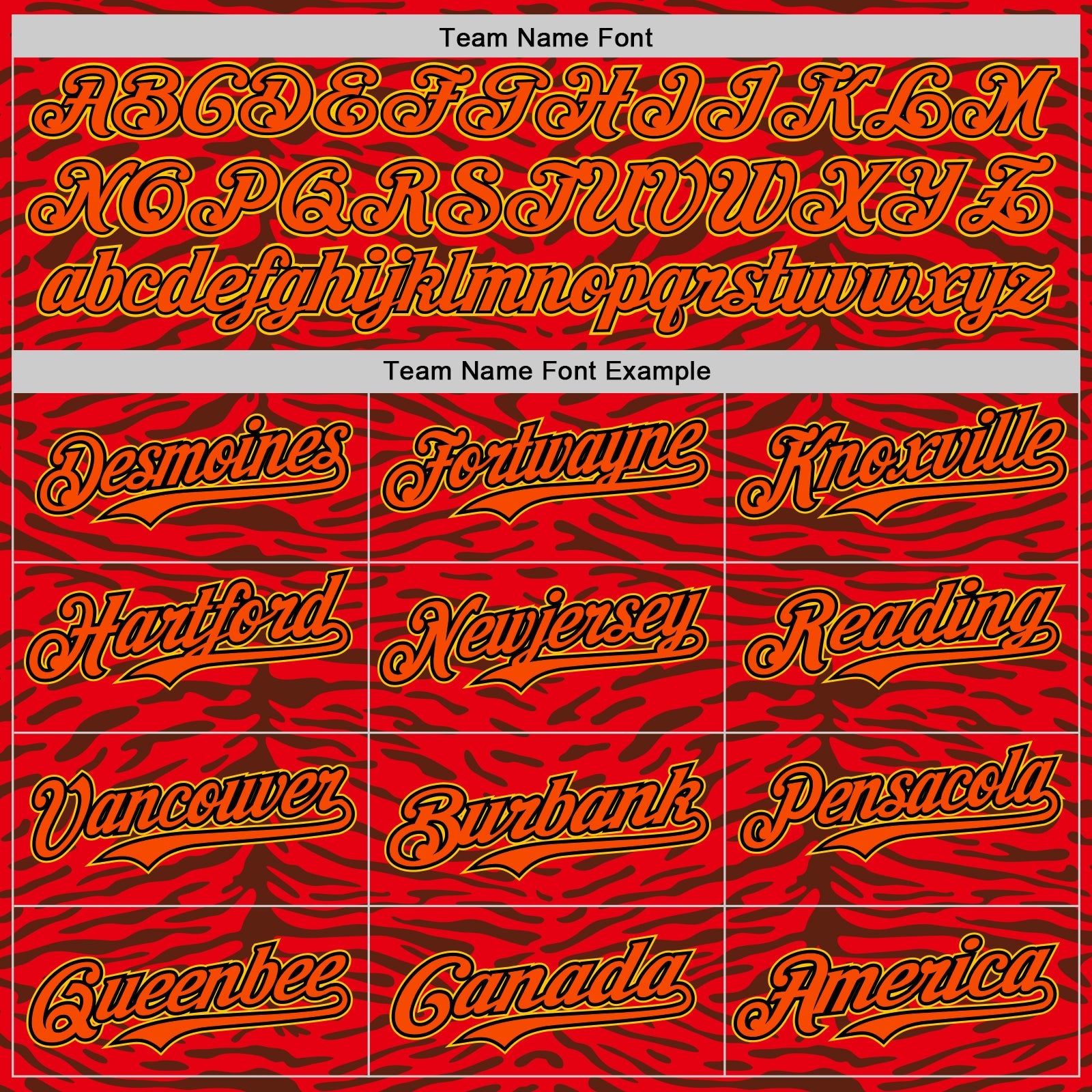 Custom Red Orange Black-Yellow 3D Pattern Design Burner Costumes Animal Tiger Print Authentic Baseball Jersey - Sky-Custom