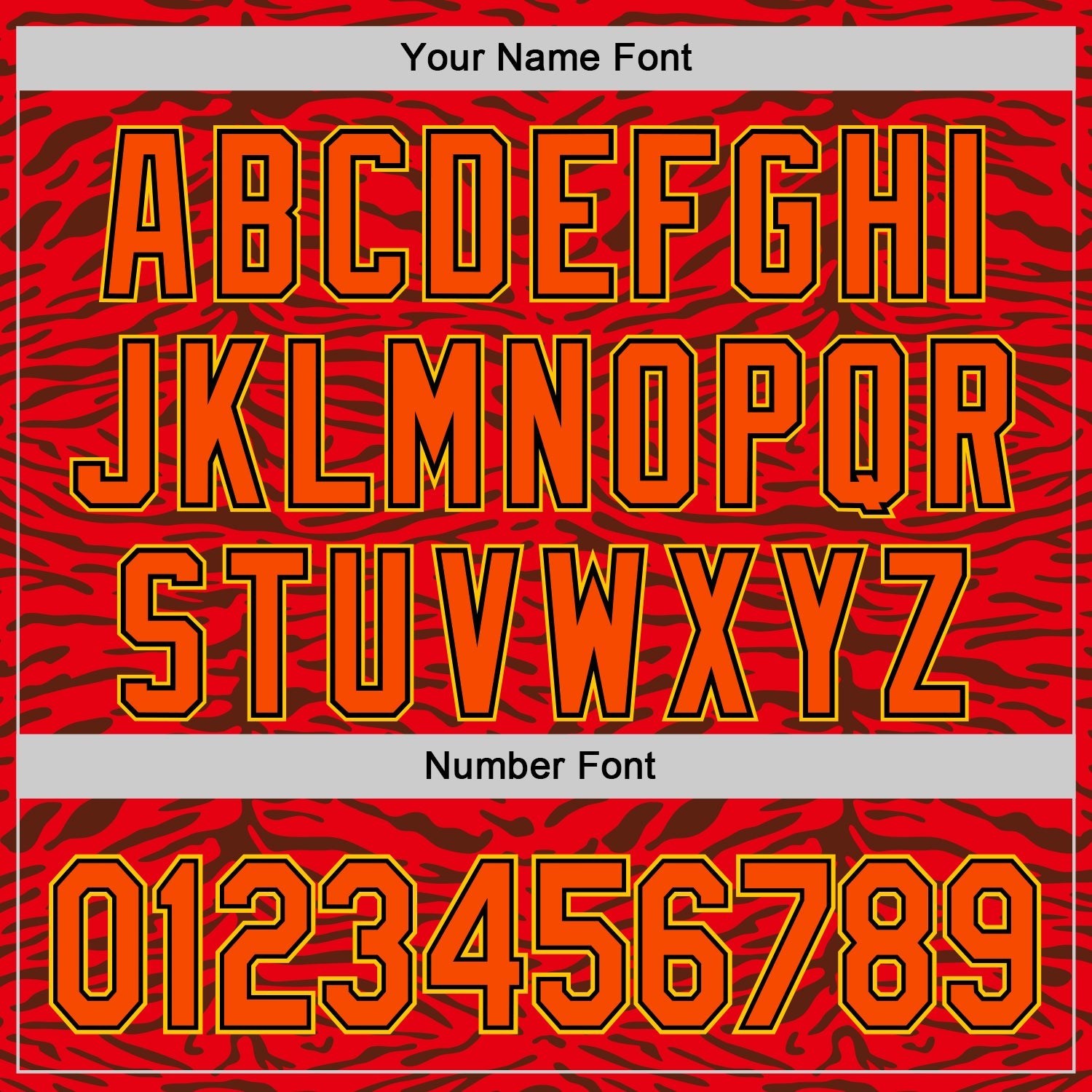 Custom Red Orange Black-Yellow 3D Pattern Design Burner Costumes Animal Tiger Print Authentic Baseball Jersey - Sky-Custom