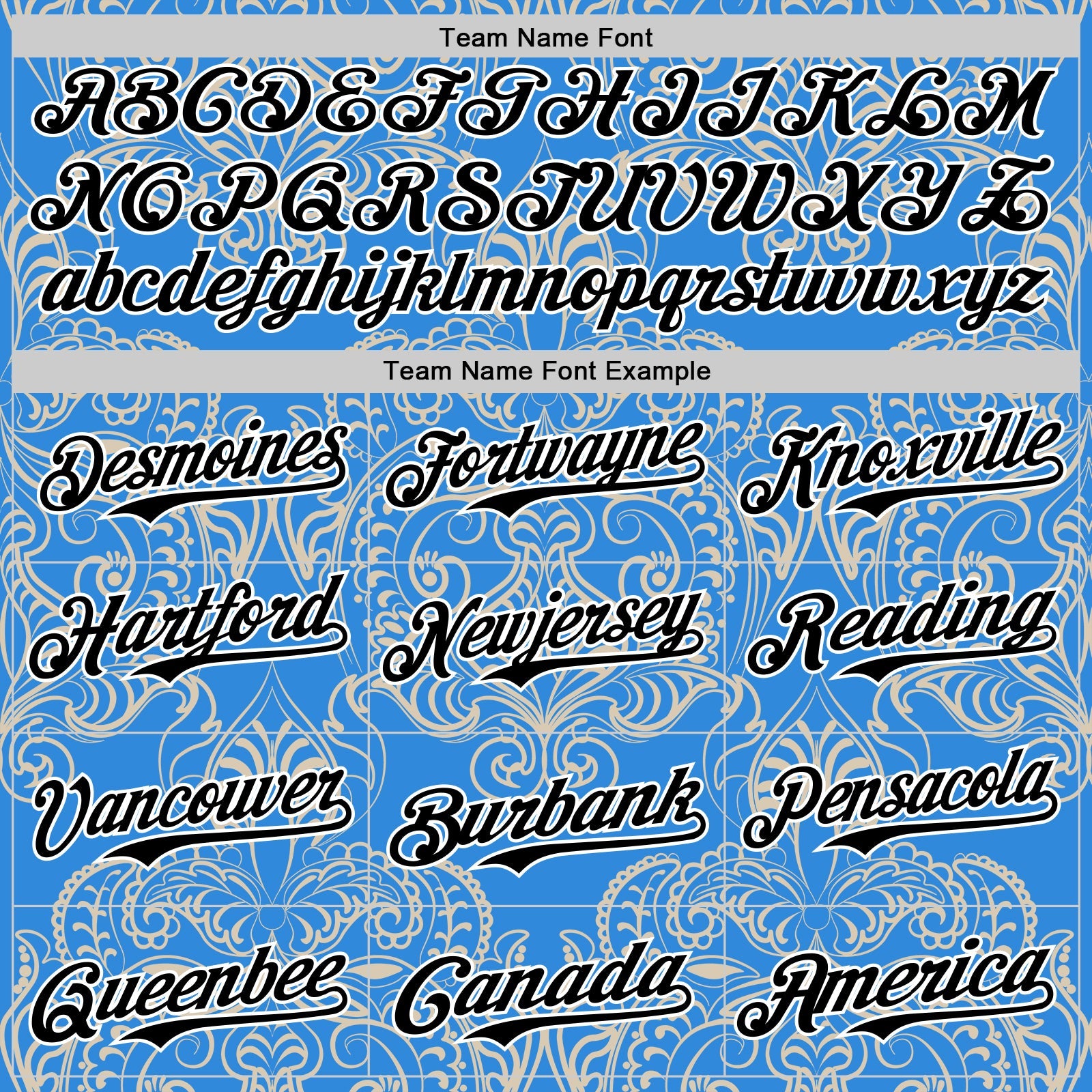 Custom Electric Blue Black-White 3D Pattern Design Burner Costumes Paisley Bandana Authentic Baseball Jersey - Sky-Custom