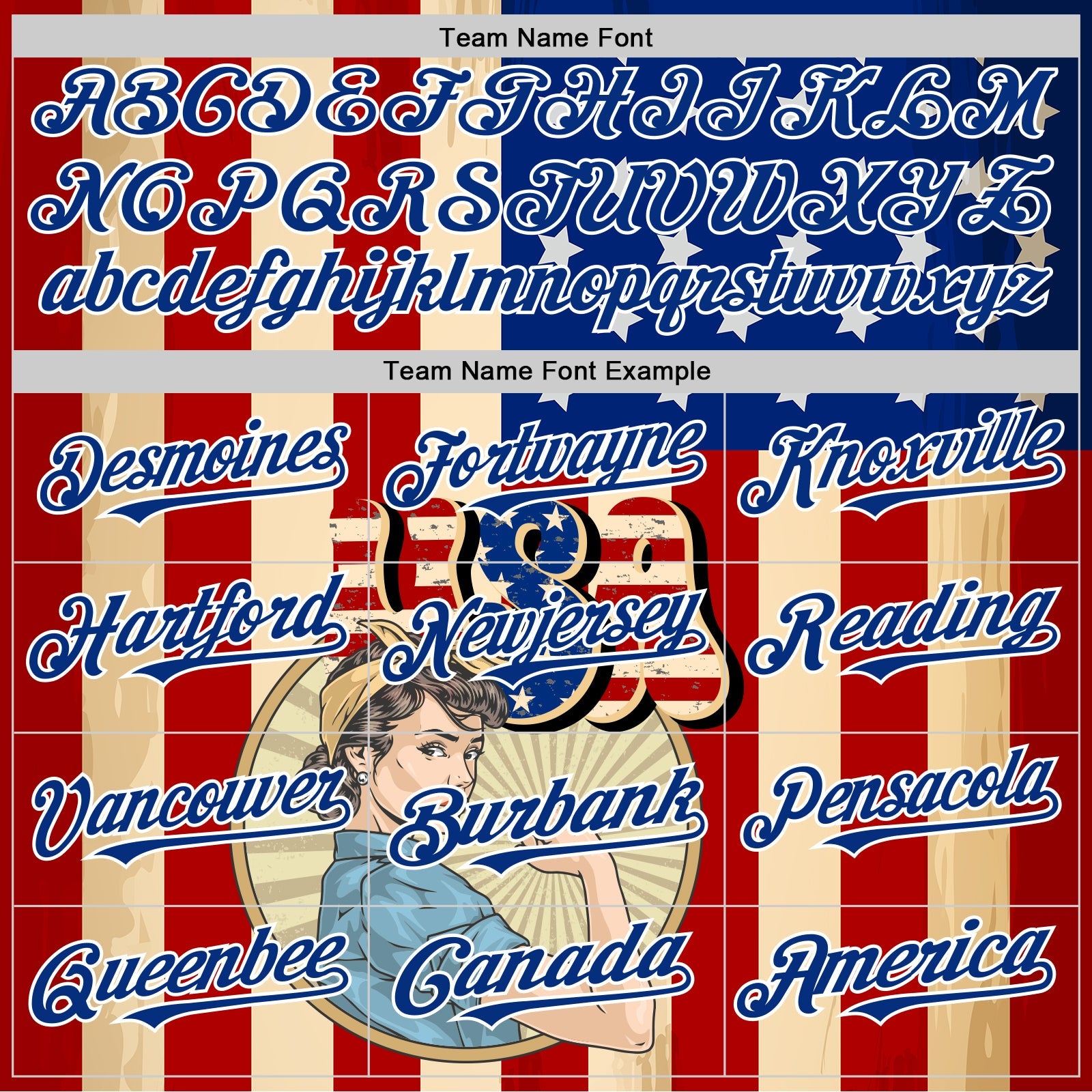 Custom Cream Red Royal-White 3D Retro American Flag Authentic Baseball Jersey - Sky-Custom
