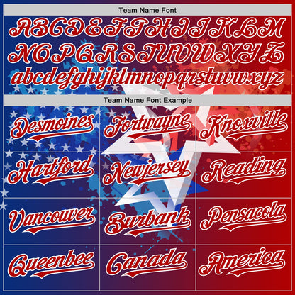 Custom Red Royal-White 3D Gradient American Flag America-Inspired Authentic Baseball Jersey - Sky-Custom