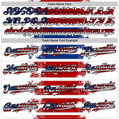 Custom White USA Flag Red Royal-Black 3D Gradient Retro Stripe American Flag Authentic Baseball Jersey - Sky-Custom