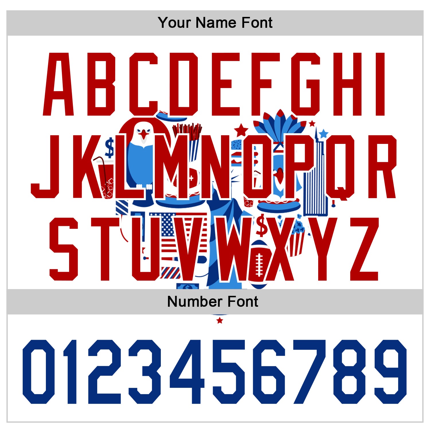 Custom White Blue Pinstripe Royal-Red 3D American Flag National Symbols Authentic Baseball Jersey - Sky-Custom