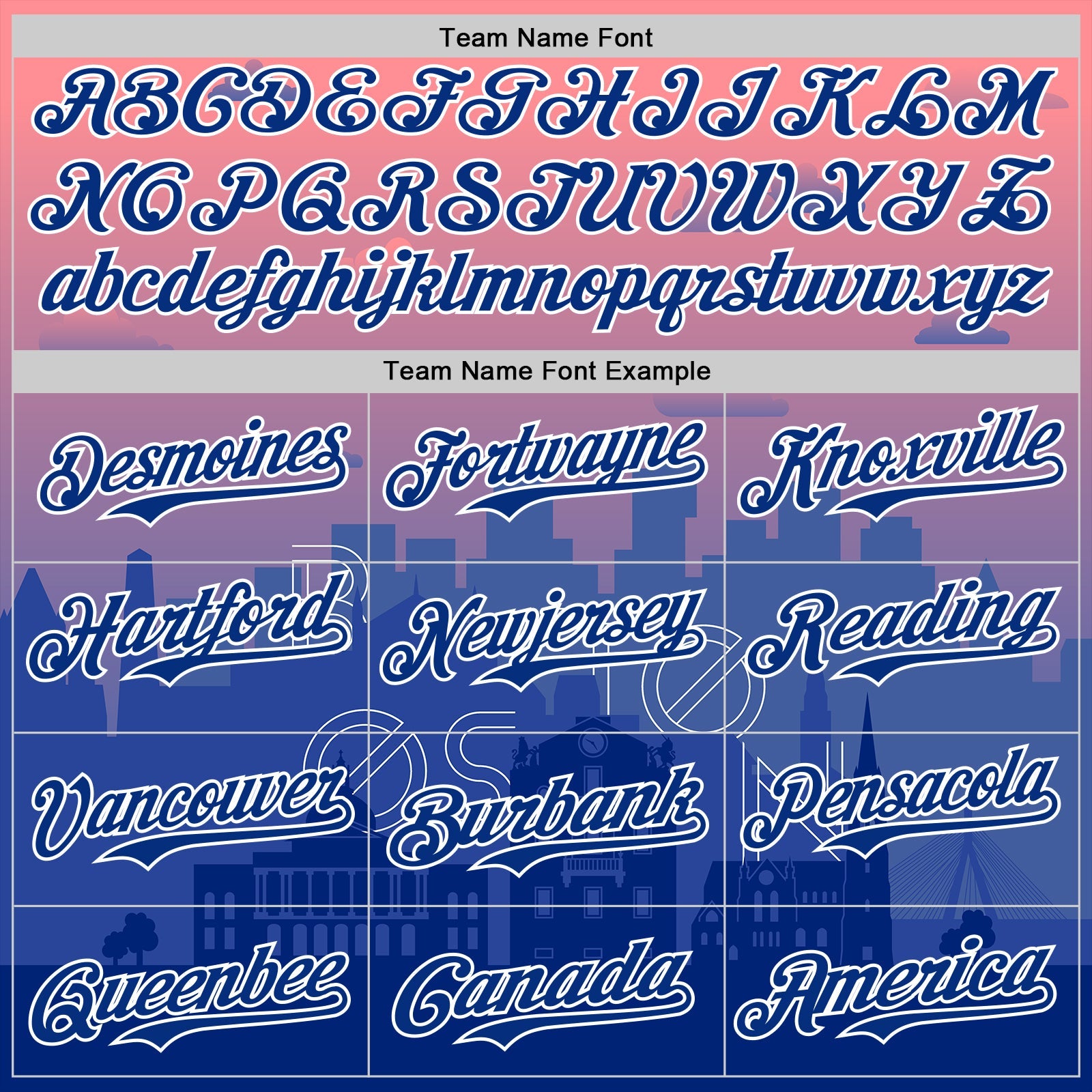 Custom Pink Royal Blue-White 3D Pattern Design Boston Cityscape Sunset Authentic Baseball Jersey - Sky-Custom