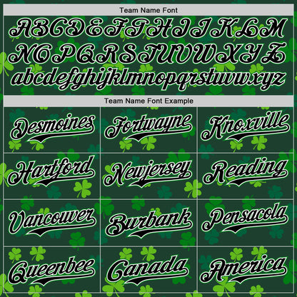 Custom Black White-Grass Green 3D Pattern Design Boston Cityscape Shamrock Authentic St. Patrick's Day Baseball Jersey - Sky-Custom