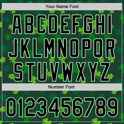 Custom Black White-Grass Green 3D Pattern Design Boston Cityscape Shamrock Authentic St. Patrick's Day Baseball Jersey - Sky-Custom