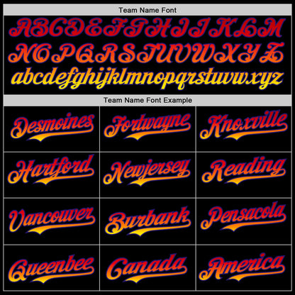 Custom Black Orange-Dark Purple 3D Pattern Design Gradient Miami Cityscape Sunset Authentic Baseball Jersey - Sky-Custom