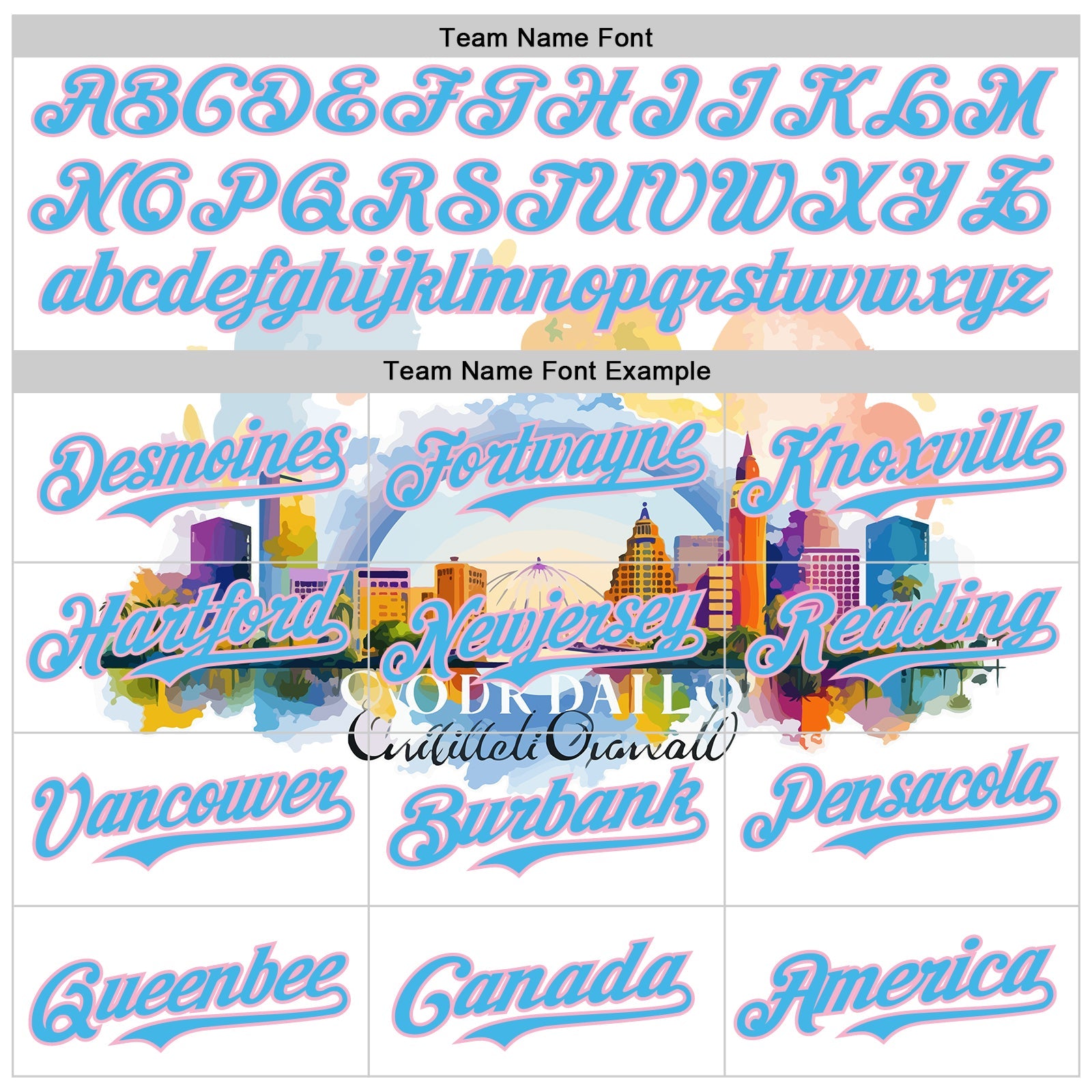 Custom White Sky Blue-Light Pink 3D Pattern Design Orlando Cityscape Skyline Authentic Baseball Jersey - Sky-Custom