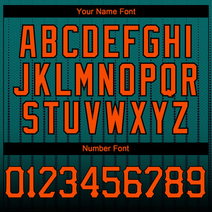 Custom Teal Orange-Black 3D Pattern Design Gradient Geometric Shape Authentic Baseball Jersey - Sky-Custom