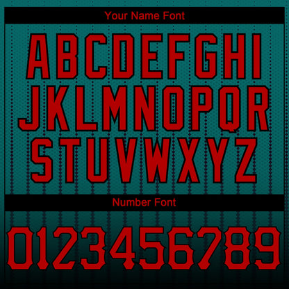 Custom Teal Red-Black 3D Pattern Design Gradient Geometric Shape Authentic Baseball Jersey - Sky-Custom