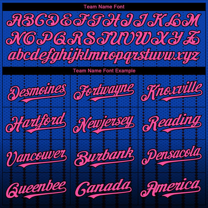 Custom Thunder Blue Pink-Black 3D Pattern Design Gradient Geometric Shape Authentic Baseball Jersey - Sky-Custom