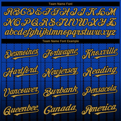 Custom Thunder Blue Old Gold-Black 3D Pattern Design Gradient Geometric Shape Authentic Baseball Jersey - Sky-Custom