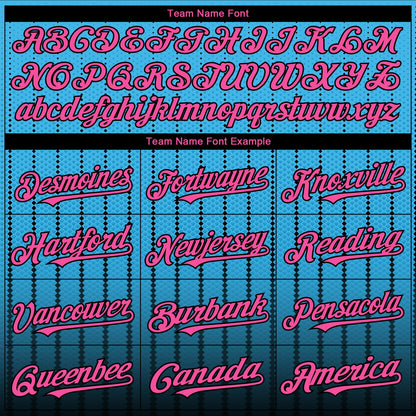 Custom Sky Blue Pink-Black 3D Pattern Design Gradient Geometric Shape Authentic Baseball Jersey - Sky-Custom