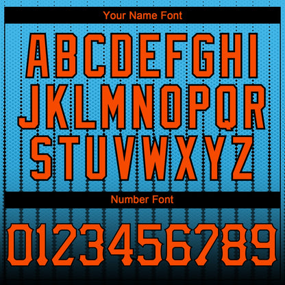Custom Sky Blue Orange-Black 3D Pattern Design Gradient Geometric Shape Authentic Baseball Jersey - Sky-Custom