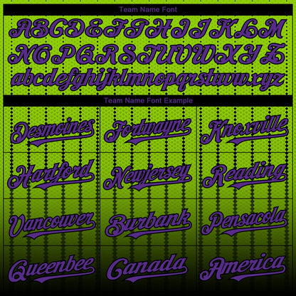 Custom Neon Green Purple-Black 3D Pattern Design Gradient Geometric Shape Authentic Baseball Jersey - Sky-Custom