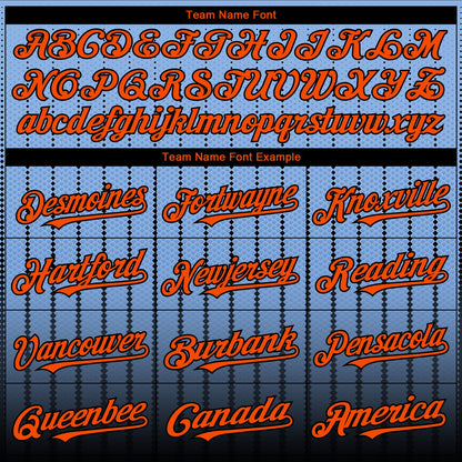 Custom Light Blue Orange-Black 3D Pattern Design Gradient Geometric Shape Authentic Baseball Jersey - Sky-Custom