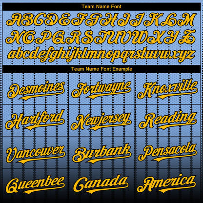 Custom Light Blue Gold-Black 3D Pattern Design Gradient Geometric Shape Authentic Baseball Jersey - Sky-Custom