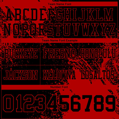 Custom Black Red 3D Pattern Abstract Brush Stroke Mesh Authentic Football Jersey - Sky-Custom