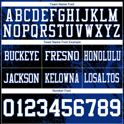 Custom Black White-Royal 3D Pattern Abstract Brush Stroke Mesh Authentic Football Jersey - Sky-Custom