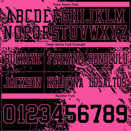 Custom Black Pink 3D Pattern Abstract Brush Stroke Mesh Authentic Football Jersey - Sky-Custom
